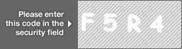 captcha code for visual authentication  letter F number 5 letter R number 4